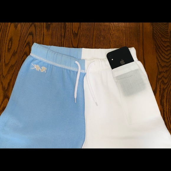 Blue and white colour block sweatpants - Picture 3 of 5